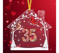 TAMAWIRE 35th Anniversary Wedding Ornament, Acrylic Ornament for Decorations, Christmas Tree Hanging Ornament, Home Decor, Present Gift Ideas for Couple