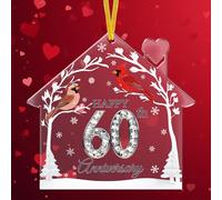 TAMAWIRE 60th Anniversary Diamond Wedding Ornamentedding Ornament, Ornament for Decorations, Christmas Tree Hanging Ornament, Home Decor, Present Gift Ideas for Couple