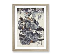 Tamaya Uchi Usugumo By Utagawa Kuniyoshi Asian Japanese Framed Wall Art Print, Ready to Hang Picture for Living Room Bedroom Home Office Décor, Oak A3 (34 x 46 cm)