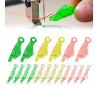 TamBee 18Pcs Fish Mouth Sewing Machine Needle Threader, Automatic Sewing Needle Threader Quick Sewing Machine Loop Needle Threaders Tool for Sewing DIY Craft (18pcs Green Yellow Pink)