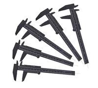 TamBee 6Inch 150mm Mini Caliper Double Scale Plastic Vernier Caliper for Jewelry Sliding Gauge Ruler Measuring Tool 5PCS (Black)
