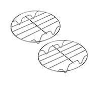 TamBee 8 Inch Cooking Rack Round 304 Stainless Steel Baking and Cooling Steaming Rack w Stand Cookware Fit for Air Fryer Instant Pot Pressure Cooker Canning Set of 2 (20 x 20 x 3cm(2pc))
