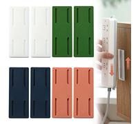 TamBee Adhesive Punch-free Socket Holder - Self Adhesive Power Strip Holder, Desktop Socket Plug Wall Power Strip Fixer, Wall-Mounted for Home Office Bedroom (8 Pack)