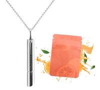 TamBee Anxiety Breathing Necklace with Resistance Filter : Orange Flavoured Breathlace Tube Calm Breathlace Stress Anxiety Relief Mindful Breathing Necklace Breathe Pendant