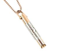 TamBee Breathing Necklace Stress Anxiety Relief Mindful Breathing Necklace Anxiety Whistle Breathlace for Meditation Yoga Symbol Breathlace, Gift for Women Men (Rose Gold)