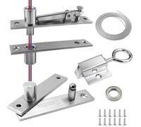 TamBee Heavy Duty Pivot Hinge, Hidden Door Hardware with Wire-Through Center Hole, 300lb Load 304 Stainless Steel with Spring Latch Lock for Hidden Bookcase Door, Secret Door, Smart Lighting