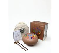 TAMBOO PLUS Steel Tongue Drum, 10 Inches (25 cm) Metal Reed Drum 11 Notes Handpan Drum, Metal Percussion Instrument (Terracotta)