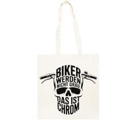 TAMBOOTEE Bikers Are Not Grey, It's Chrome Cotton Tote Bag Totebag Unisex Beige