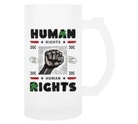 TAMBOOTEE Human Rights Stop The War Glass Beer Mug Handled Drinking Cup