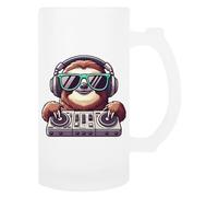 TAMBOOTEE Sloth Dj Mixing Glass Beer Mug Handled Drinking Cup