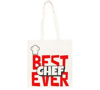 TAMBOOTEE The Best Chef Ever Unisex Beige Cotton Shopper Bag