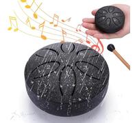 Tambor de lluvia para exterior, 7,6 cm, 6 notas, tambor de lengua de acero, timbre de lluvia, tambor de lluvia impermeable, tambor de lluvia para instrumento de jardín, mini tambor de mano para