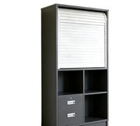 Tambour Door kit Roll, DIY Roll-Up Tambour Door Kit with Handle Custom Sizes for Closet Wardrobe RV Cabinet(48x34in/122x86cm)