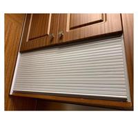 Tambour Door Kit Roller Shutter, Concertina Door Replacement Kit Flexible Roll Up Cupboard with Rail and Handle White Multiple Sizes(80x60cm/31x24in)