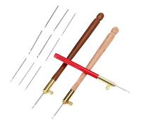 Tambour Hook with 9 Needles (0.7mm, 1mm, 1.2mm), Embroidery Crochet Hooks Ergonomic Handles Latch Beaded Needle for Embroidery Beading Knitting DIY Sewing Tool