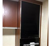 Tambour Kitchen Cabinet Door Abs Slats, Pull-Down Appliance Storage Bins Sliding Gate Kits Replacement with Track/Hand Pull, Black - Easy to Install(Depth 16'',W 16 x H 30 inch)