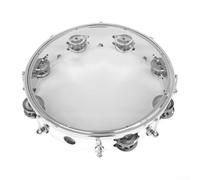 Tambourine 10 Inch Diameter with Adjustable Features for Easy Use in Various Musical Activities (clear leather)