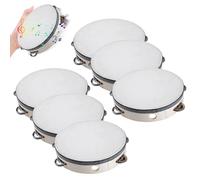 Tambourine Church, Handheld Drum Set, 15cm/5.91 inches Educational Percussion Instrument, Lightweight Design, Jingle Sound, 6-Pack Multi Size for Party, Dance, Worship, KTV, Gathering