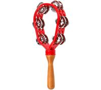 Tambourine Double Row Metal Jingles - Handheld Percussion Instrument, Safe Rustproof Waterproof Design, 12x5.2x2 inches Eco Friendly Musical Accessory | Stage Performance Classroom Worship Band