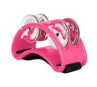 Tambourine, Foot Tambourine, Box Drum Cajun Drum Double Row Foot Rattle, African Drum Accompaniment Footbells, Orff Percussion, Foot Rattle Drums, Accompaniment Instruments (Pink)