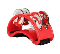 Tambourine, Foot Tambourine, Box Drum Cajun Drum Double Row Foot Rattle, African Drum Accompaniment Footbells, Orff Percussion, Foot Rattle Drums, Accompaniment Instruments (Red)