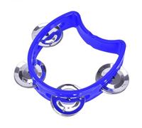 Tambourine Hand Bell Percussion Musical Instruments Plastic Music Instrument Half Moon Mini D Handheld Shaker Jingle Bells (blue)