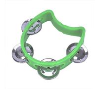 Tambourine Hand Bell Percussion Musical Instruments Plastic Music Instrument Half Moon Mini D Handheld Shaker Jingle Bells (green)