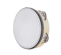 Tambourines For Adults, 4/6/7/8/10 Inch Handheld Tambourine Drum With Jingle Bells, Single Row Wooden Tambourine, Percussion Instrument For Church, Party, Ktv, Musical Educational (6 inch)