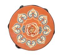 Tambourines for Adults 6/7/8 Inch Professional Percussion Tamborine for Beach Parties, Ethnic Dance Metal Jingles Hand Drum(8 inch,M)