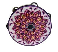 Tambourines for Adults 6/7/8 Inch Professional Percussion Tamborine for Beach Parties, Ethnic Dance Metal Jingles Hand Drum(8 inch,F)
