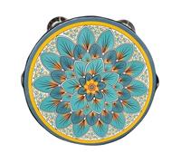Tambourines for Adults 6/7/8 Inch Professional Percussion Tamborine for Beach Parties, Ethnic Dance Metal Jingles Hand Drum(7 inch,N)