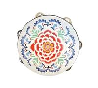 Tambourines for Adults 6/7/8 Inch Professional Percussion Tamborine for Beach Parties, Ethnic Dance Metal Jingles Hand Drum(7 inch,K)
