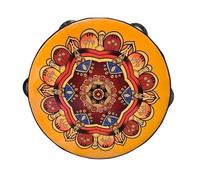 Tambourines for Adults 6/7/8 Inch Professional Percussion Tamborine for Beach Parties, Ethnic Dance Metal Jingles Hand Drum(8 inch,Q)