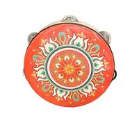 Tambourines for Adults 6/7/8 Inch Professional Percussion Tamborine for Beach Parties, Ethnic Dance Metal Jingles Hand Drum(7 inch,Y)