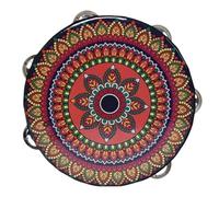 Tambourines for Adults 6/7/8 Inch Professional Percussion Tamborine for Beach Parties, Ethnic Dance Metal Jingles Hand Drum(6 inch,X)