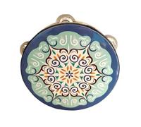 Tambourines for Adults 6/7/8 Inch Professional Percussion Tamborine for Beach Parties, Ethnic Dance Metal Jingles Hand Drum(7 inch,S)