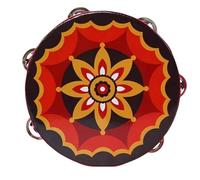 Tambourines for Adults 6/7/8 Inch Professional Percussion Tamborine for Beach Parties, Ethnic Dance Metal Jingles Hand Drum(6 inch,G)