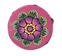 Tambourines for Adults 6/7/8 Inch Professional Percussion Tamborine for Beach Parties, Ethnic Dance Metal Jingles Hand Drum(8 inch,T)