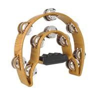 Tambourines for Adults Coffee Coloured Double Decker Hand Rattle with Floral Pattern Percussion Musical Instruments Metal Bells Tambourine