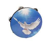 Tambourines for Adults Held Percussion Tamborine for Church, Wedding Performance, Double Row Metal Jingles Beginners Hand Drum(Blue,10 inch)