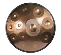 Tamburo a mano in re minore a 12 note, 55,9 cm, in acciaio, con custodia morbida, 2 martelli a mano, supporto per handpan, panno antipolvere