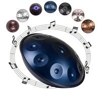Tamburo Handpan 22" in D Minor 9-12 Notes 432Hz/440Hz Steel Drum for Adults & Beginners Perfect for Mtat Yoga Sound Healing & Therapy (Blue 12 Notes)
