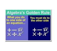 TAMDDBPJD Algebra's Golden Rule Math Principles Poster for Classroom and Study Room(Framed,12x18inch(30x45cm))