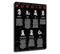 TAMDDBPJD Bushido Principles Guide Poster Wall-Art for Training Center Office(Unframed,16x24inch(40x60cm))