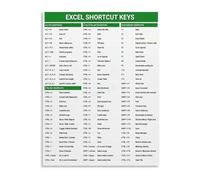 TAMDDBPJD Computer Shortcuts Poster Microsoft Excel Quick Reference Guide Canvas Wall-Art for Home Office Desk and Study Decor(Unframed,08x12inch(20x30cm))