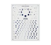 TAMDDBPJD Lunar Phase Calendar 2026 Poster Moon Chart with Eclipses Celestial Wall Art for Moon Gazers Gardening Planner Home Decor(Unframed,08X12inch(20X30cm))