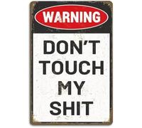 TAMDDBPJD Retro Glossy Stay Away From My Tools Tin Sign Pre Pasted Reusable Garage Workshop Decor Oblong Metallic Wall-Art 8 X 12 in