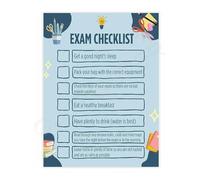 TAMDDBPJD Test Prep Checklist Poster Final Exam Study Schedule Canvas Wall-Art for Student Bedroom and Home Office(Framed,08x12inch(20x30cm))