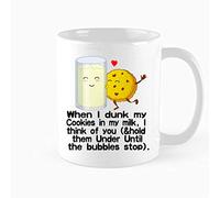 TAMDG GIFET Funny Coffee Mug, When I Dunk My Cookies In My Milk I Think Of You,11 oz, Ceramic, Modern, for Hot Drinks Mug