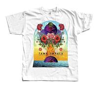 Tame Impala Psych Rock Band Poster Kevin Parker DTG T Shirt (White) Casual Round Neck T Shirt White M